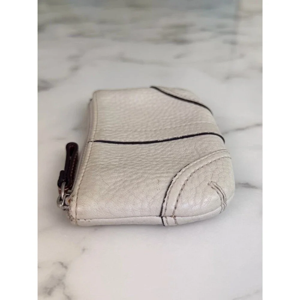 Coach Vintage Y2K Soho Pebbled Leather Medium Skinny Coin Purse Parchment Ivory